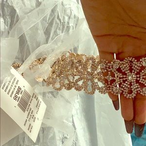 Rose gold crystal wedding dress sash, brand new